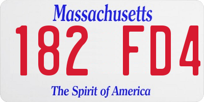 MA license plate 182FD4