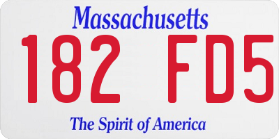 MA license plate 182FD5