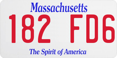 MA license plate 182FD6