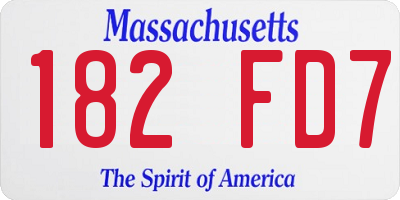 MA license plate 182FD7
