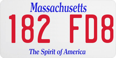 MA license plate 182FD8