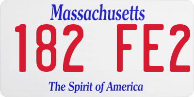 MA license plate 182FE2