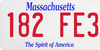 MA license plate 182FE3