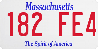 MA license plate 182FE4