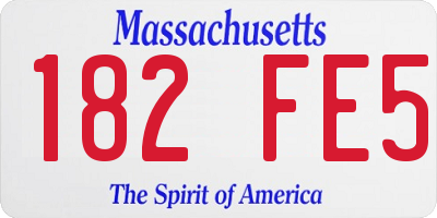 MA license plate 182FE5