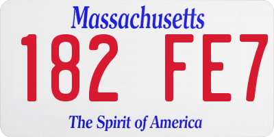 MA license plate 182FE7