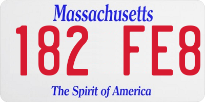 MA license plate 182FE8