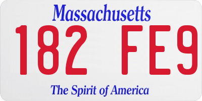 MA license plate 182FE9