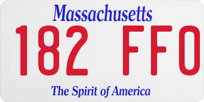 MA license plate 182FF0