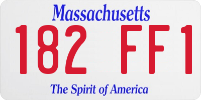 MA license plate 182FF1