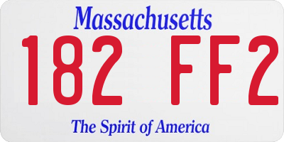 MA license plate 182FF2