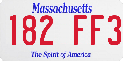 MA license plate 182FF3