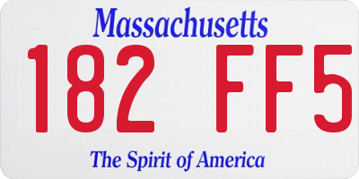 MA license plate 182FF5
