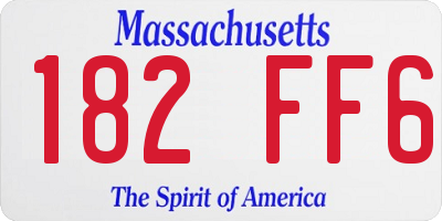 MA license plate 182FF6