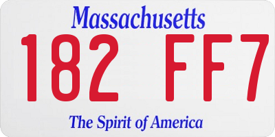MA license plate 182FF7