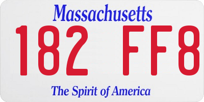 MA license plate 182FF8