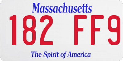 MA license plate 182FF9
