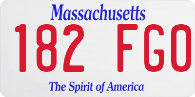 MA license plate 182FG0