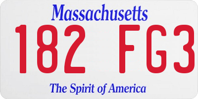 MA license plate 182FG3