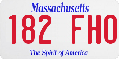 MA license plate 182FH0