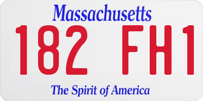 MA license plate 182FH1