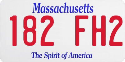 MA license plate 182FH2