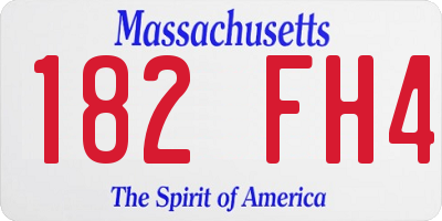 MA license plate 182FH4