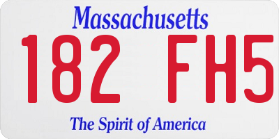 MA license plate 182FH5