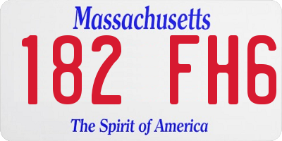 MA license plate 182FH6