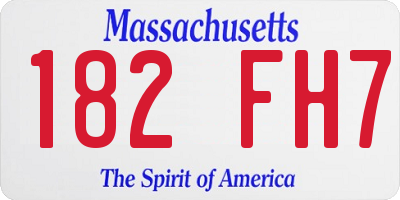 MA license plate 182FH7