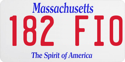 MA license plate 182FI0