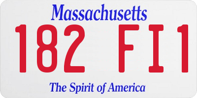 MA license plate 182FI1