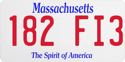 MA license plate 182FI3