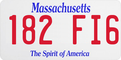 MA license plate 182FI6