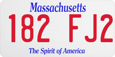 MA license plate 182FJ2