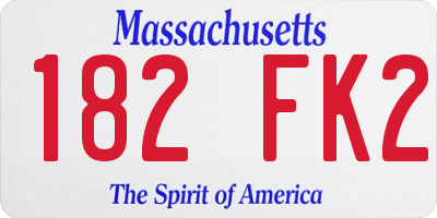 MA license plate 182FK2