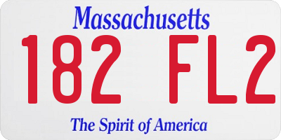 MA license plate 182FL2