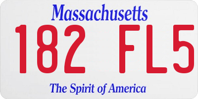 MA license plate 182FL5