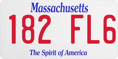 MA license plate 182FL6