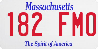 MA license plate 182FM0