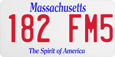 MA license plate 182FM5