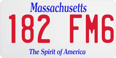 MA license plate 182FM6