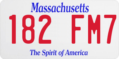 MA license plate 182FM7