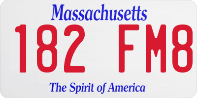 MA license plate 182FM8