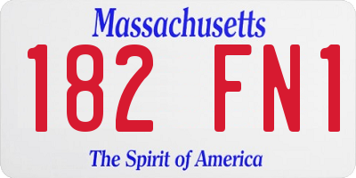 MA license plate 182FN1