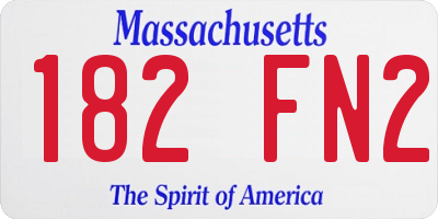 MA license plate 182FN2
