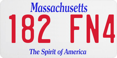 MA license plate 182FN4