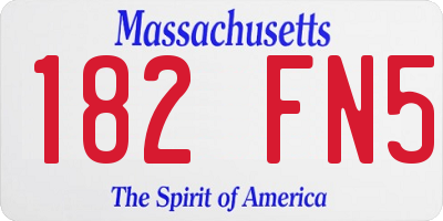 MA license plate 182FN5
