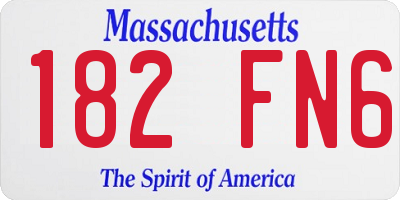 MA license plate 182FN6