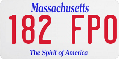 MA license plate 182FP0